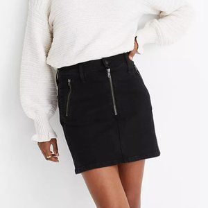 Madewell Black Mini Skirt with Front Zippers
